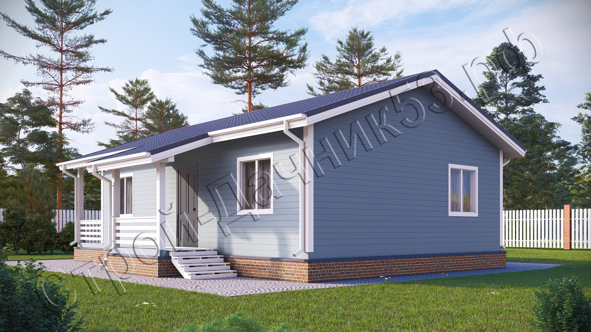 Проект каркасно-щитового дома Д–42